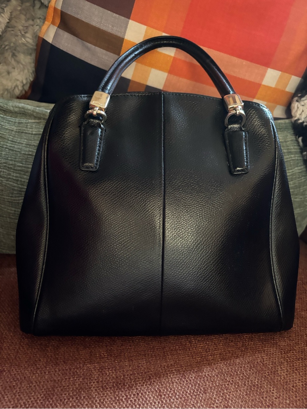 Coach Black Pebbled Leather Satchel Purse Handbag - Picture 14 of 16